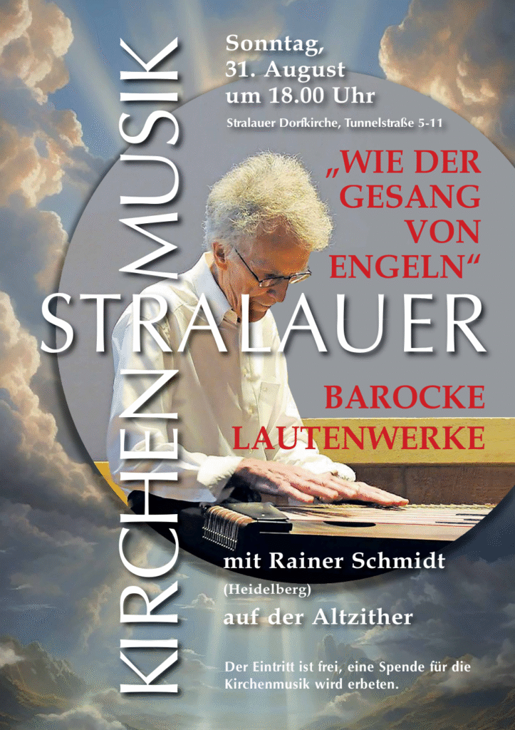 Plakat der Stralauer Kirchenmusik am 31. August "Wie der Gesang von Engeln"