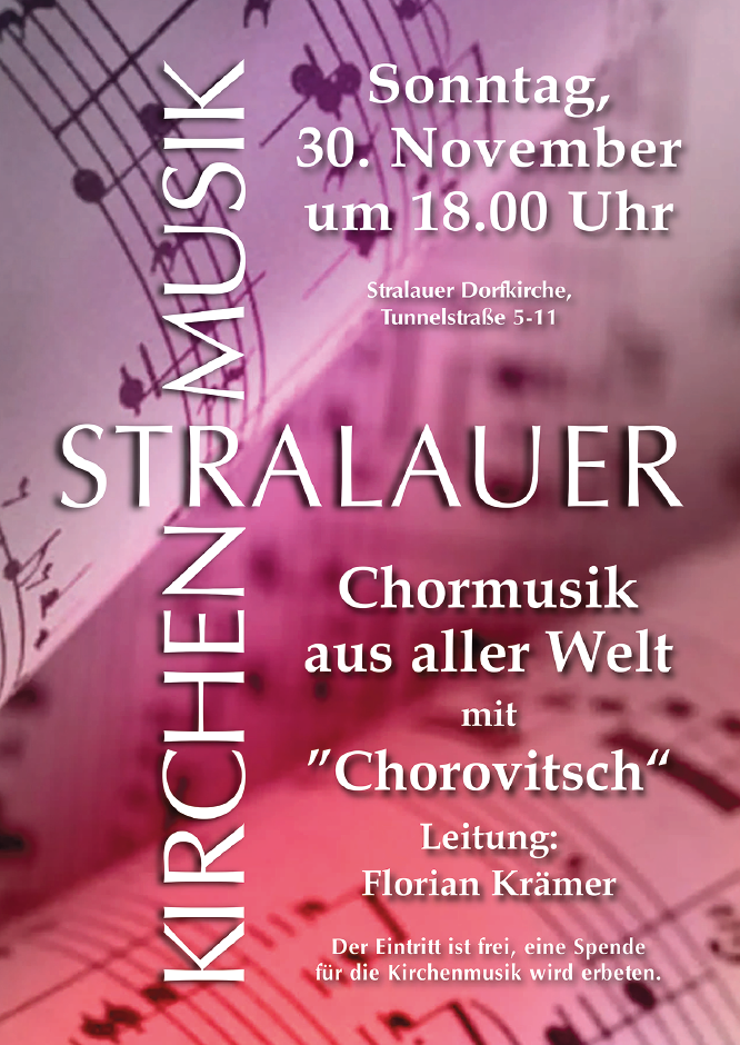 Stralauer Kirchenmusik am 30.11.2025