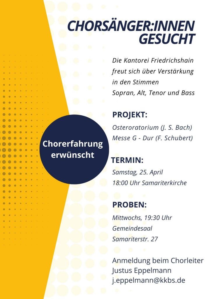 Chorsänger:innen gesucht