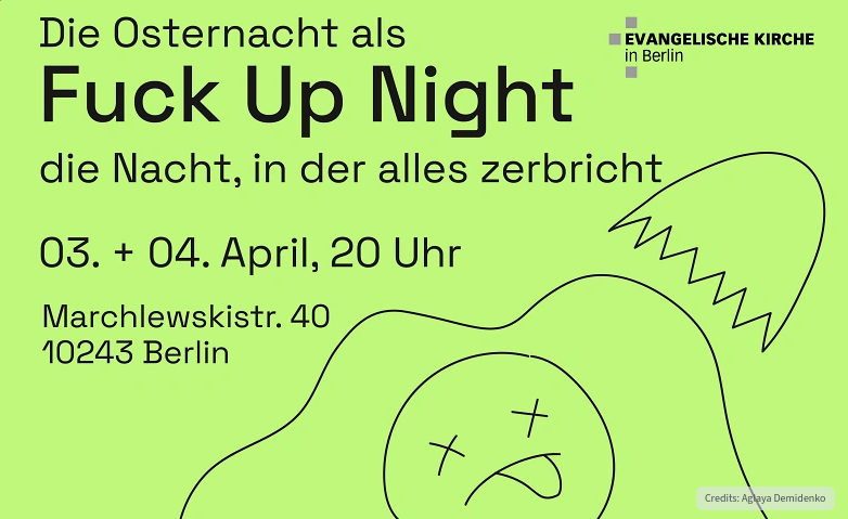 Banner mit dem Text "Die Osternacht als Fuck Up Night: Die Nacht, in der alles zerbricht