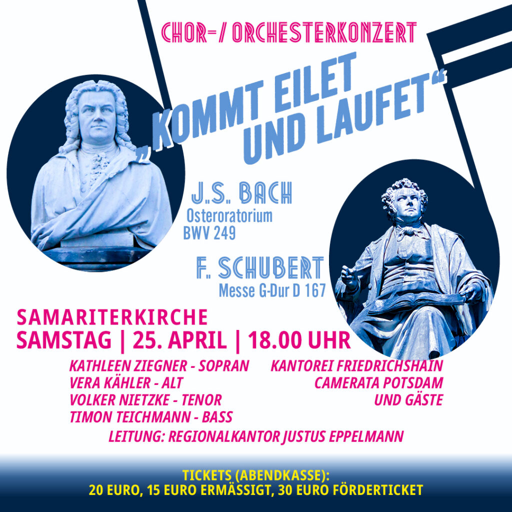 Flyer für Chor-/Orchesterkonzert: Kommt eilet und laufet