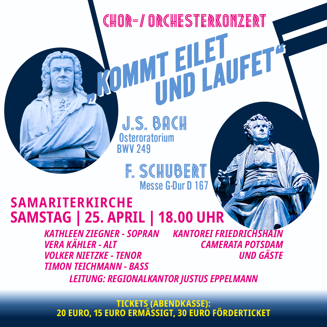 Flyer für Chor-/Orchesterkonzert: Kommt eilet und laufet