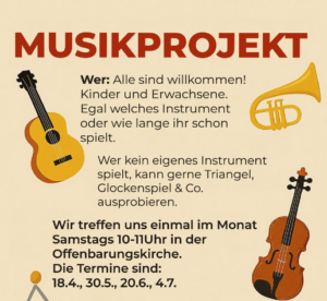 Musikprojekt Sommer 2026, Flyer mit Infos